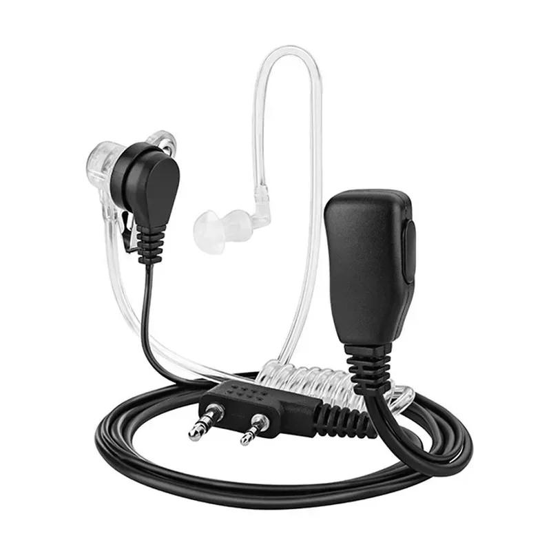 2 Pin PTT MIC Casque Covert Acoustic Tube In-Ear Oreillette Pour MendTYT Baofeng UV-5R BF-888S CB Ra