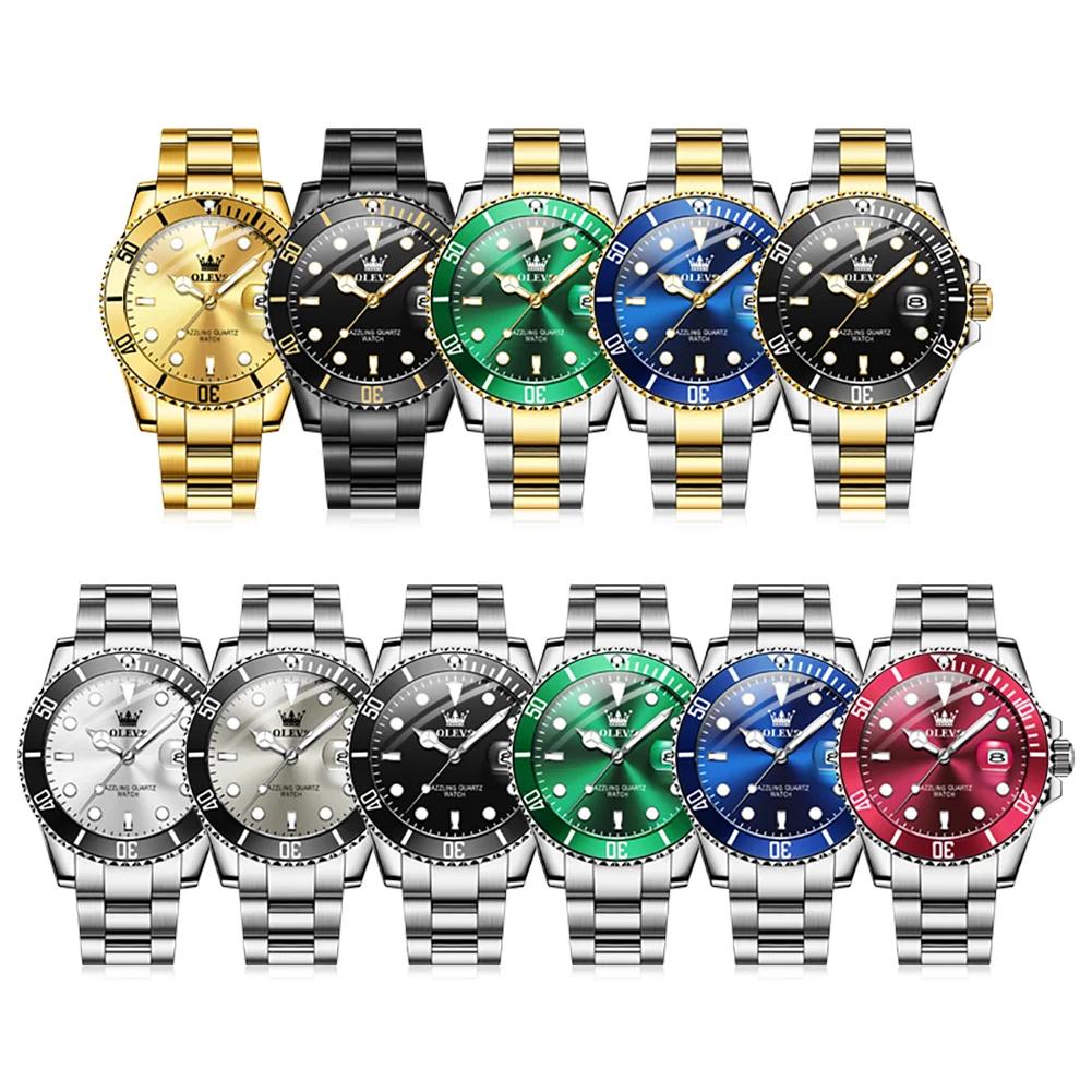 OLEVS 5885 homme montre marque originale étanche montre à Quartz bracelet en acier inoxydable automa