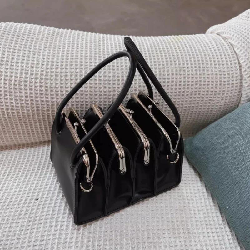 Sacs à main à clips multicouches pour femmes, sac à bandoulière design, marque originale, tendance, 