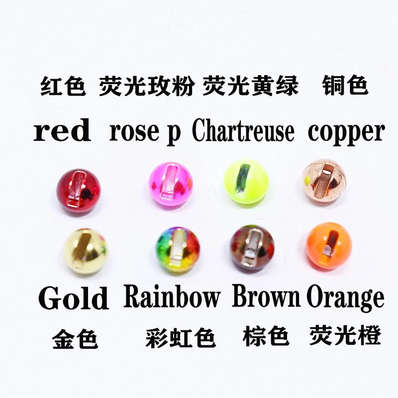 Perles de tungstène à fente colorée, 20 pièces/sac, 2mm-3mm-4mm, gabarit d'évier, tête de nymphes, m