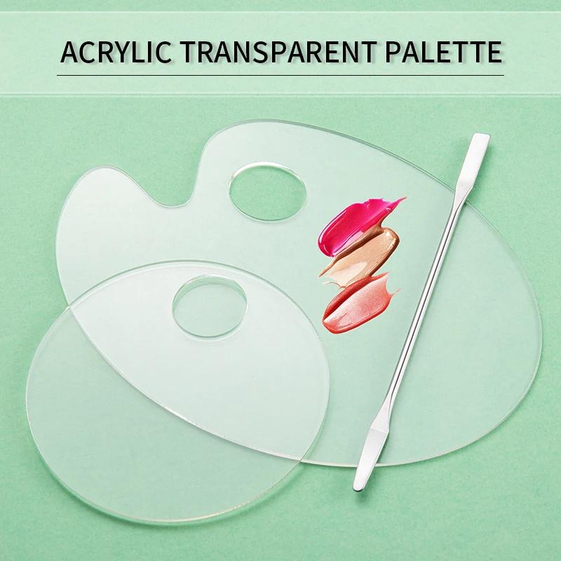 Palette acrylique transparente, tige de mélange, maquillage, peinture, vernis à ongles, ensemble d'o