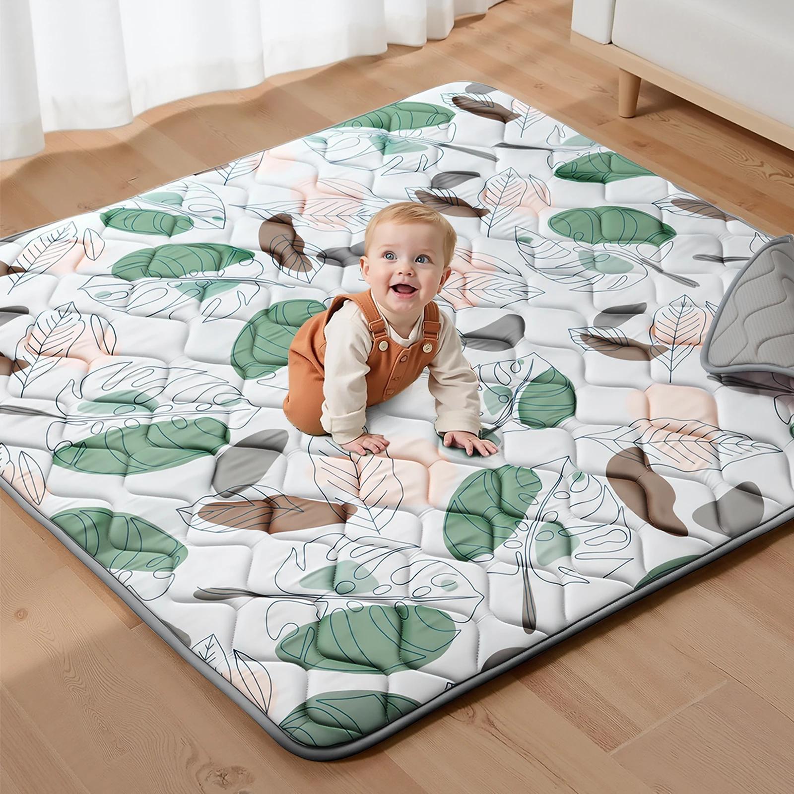 Tapis de jeu pour bébé, tapis d'éveil pour ramper, tapis de jeu en mousse épaisse et rembourrée, tap