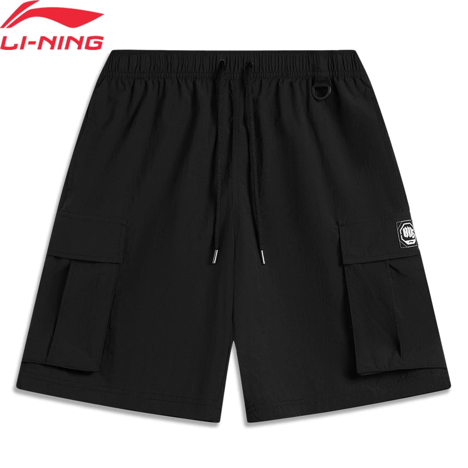 Short de basket Li-ning BADFIVE pour hommes - Coupe ample doublure respirante Polyamide bas compétition AKSV031