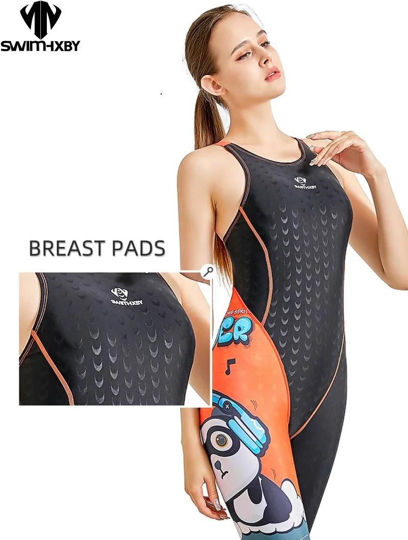 HXBY maillot de bain une pièce d'entraînement athlétique pour femmes maillot de bain de compétition 