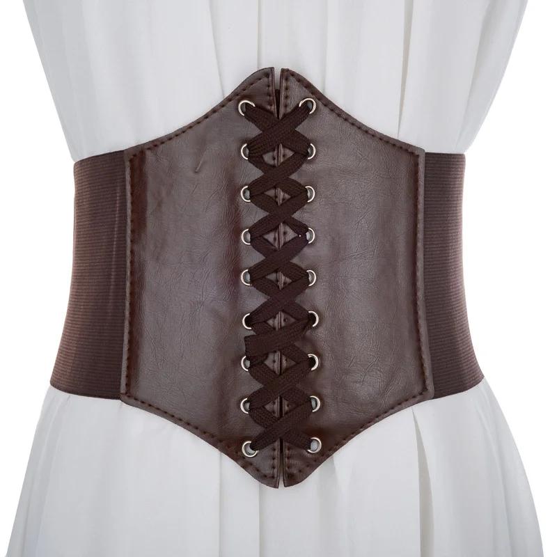 Nouveau Corset Punk noir large ceinture en cuir Pu minceur ceintures de corps pour les femmes élasti