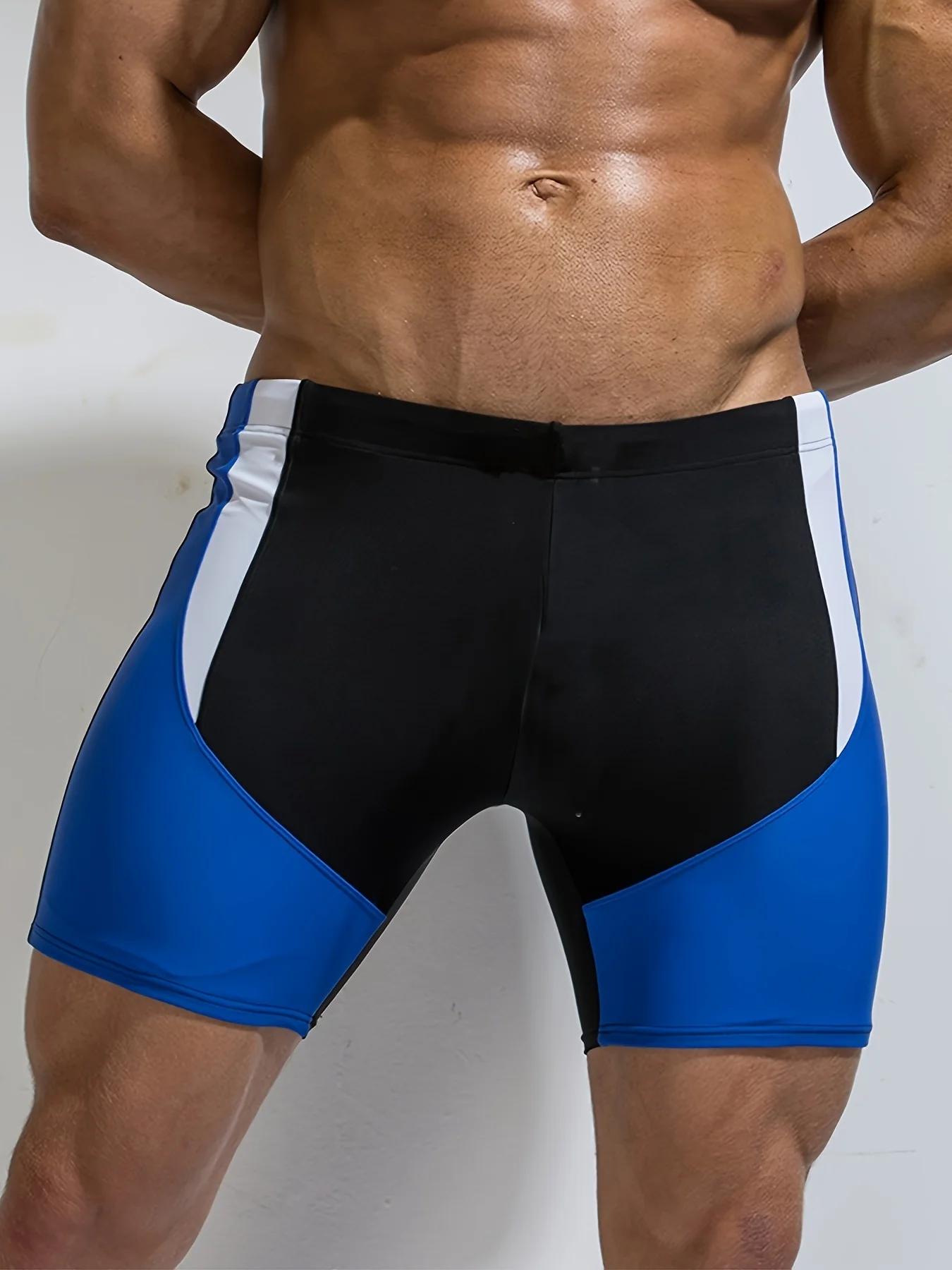 Maillot de bain homme contrasté natation compétitive - Séchage rapide 5 minutes, épissage technique