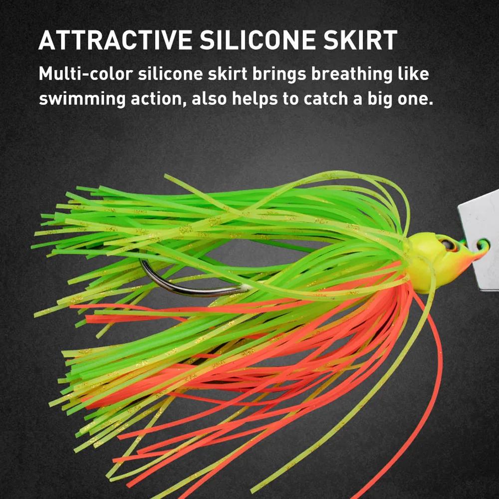 Chatter Bait Jig Dancer, Spinner Bait, Buzzbait, WobJeff Fishing, Bass, Pike Fish, Walleye Fish, 7g,