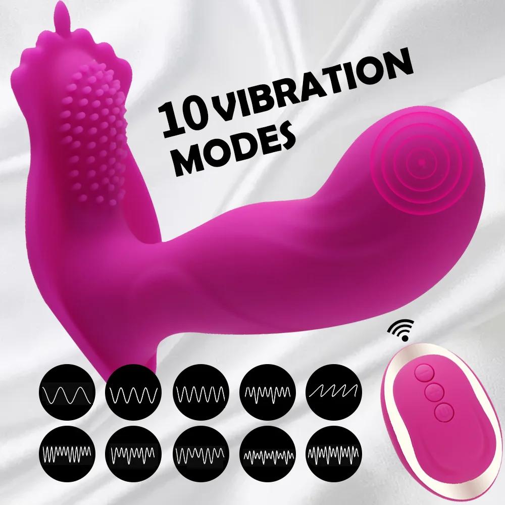 Oeuf vibrant flirtant sans fil pour femme, culotte portable, prise anale, jouet sexuel adulte, 10 vi