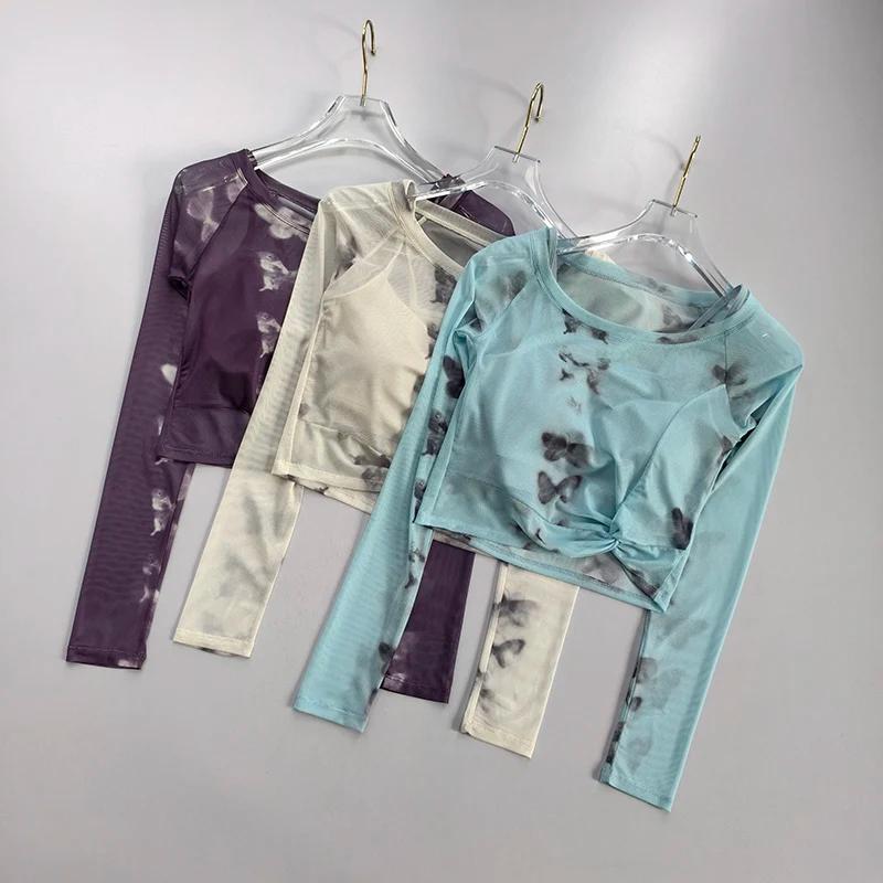 Chemise à manches longues en maille avancée pour femmes - Haut de fitness respirant et amincissant pour le yoga