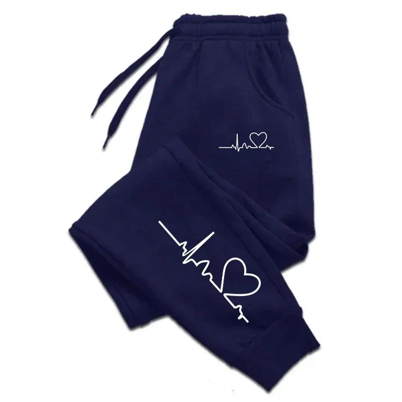 Pantalon de survêtement imprimé cœur pour femmes, pantalon de Fitness décontracté de haute qualité, 