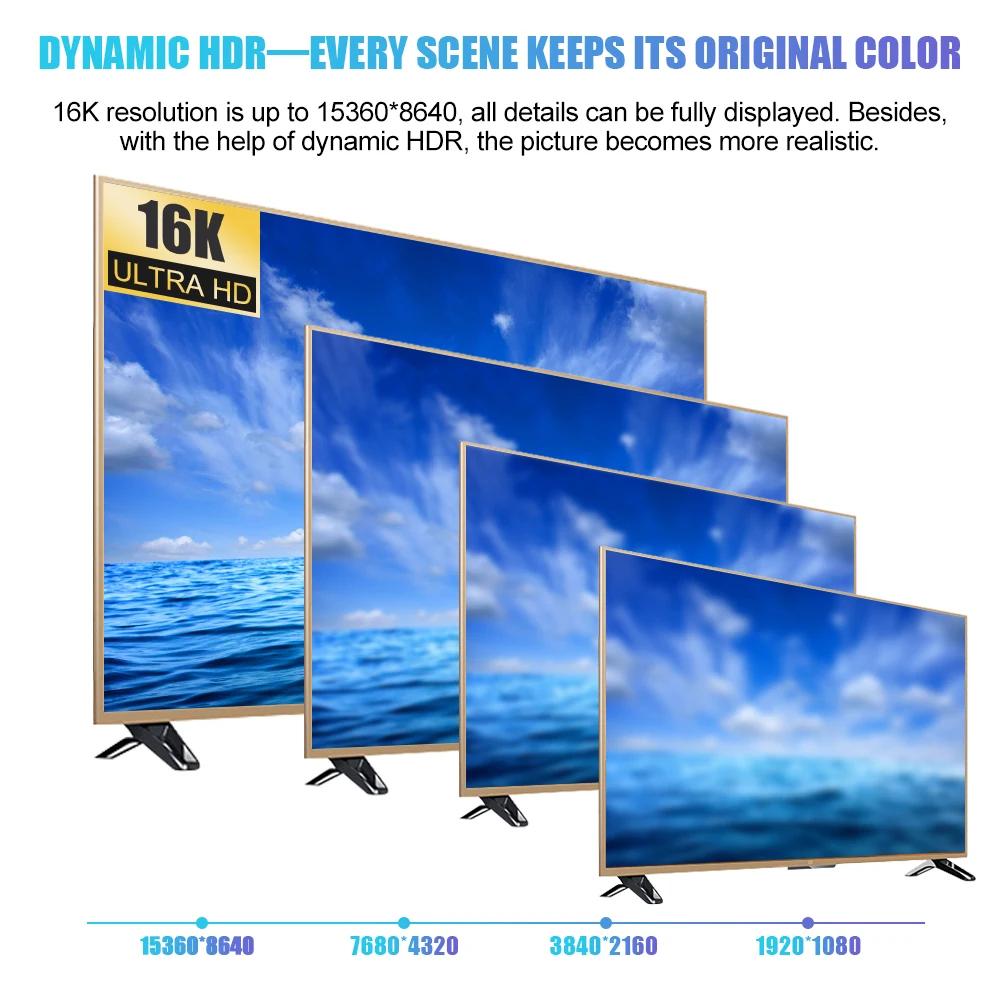 Câble DisplayPort 16K DP 2.1, 16k@30Hz, 8K@60Hz, 4K@144Hz, prise en charge HBR3, 80 Gbit/s, HDCP 2.2