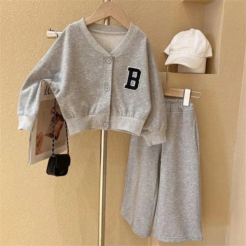 Ensemble de vêtements pour bébés filles, 2 pièces, veste + pantalon de printemps, costume de Sport p
