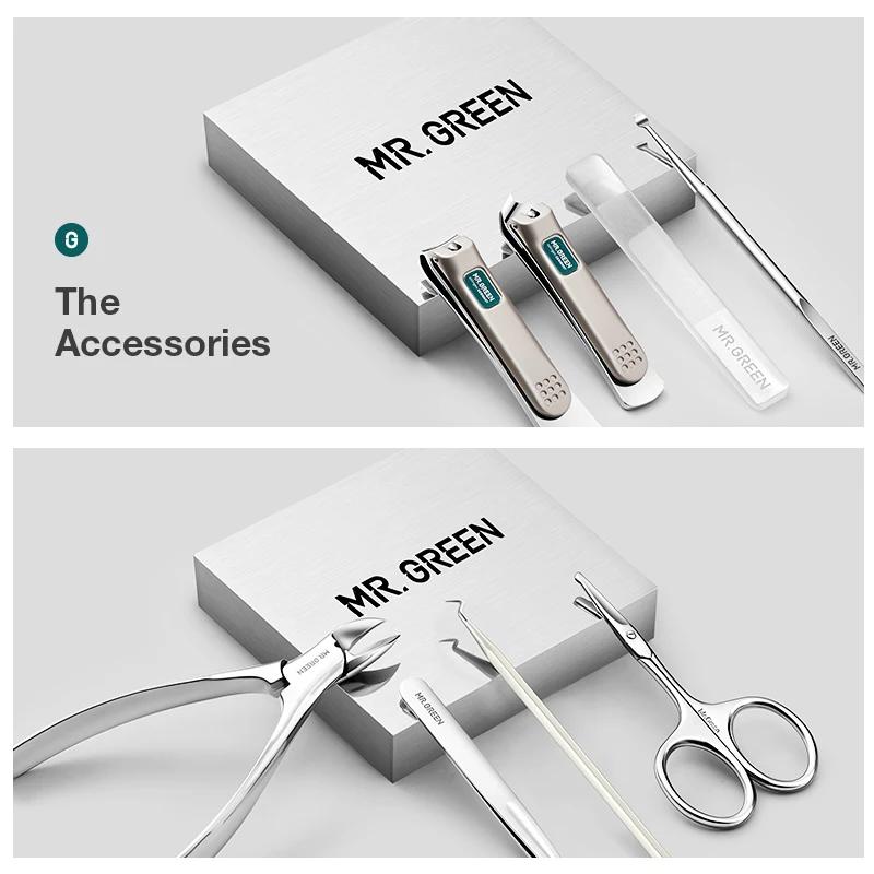 MR.GREEN-Ensemble de Manucure et Pédicure en Acier Inoxydable, Coupe-Ongles Professionnel, Outils av