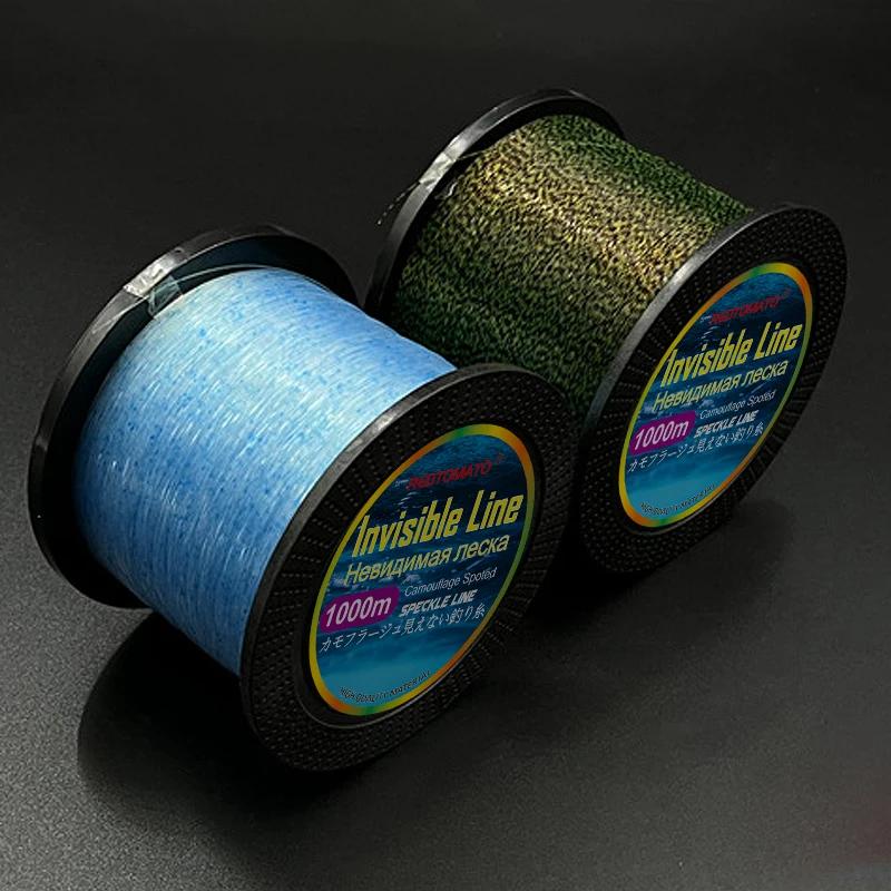 Ligne de pêche Invisible de 1000m, Monofilament tacheté, fil de Camouflage 3D coulant en Nylon, lign
