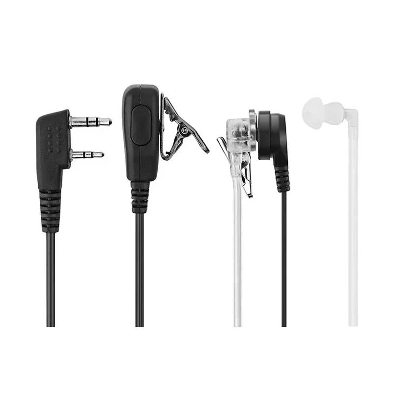 2 Pin PTT MIC Casque Covert Acoustic Tube In-Ear Oreillette Pour MendTYT Baofeng UV-5R BF-888S CB Ra