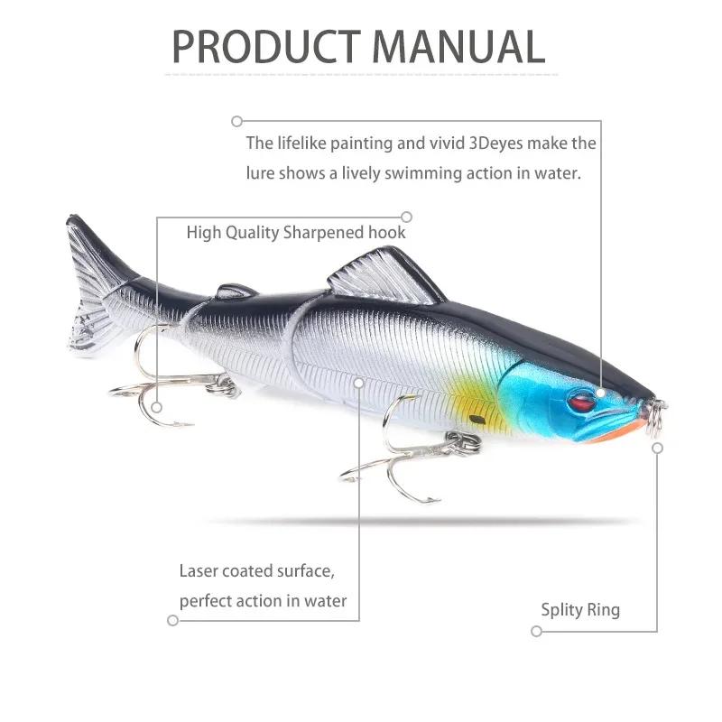 1 Pc appât commun nageur Wobbler leurre de pêche 13 cm 18g appât dur artificiel vairon manivelle pou