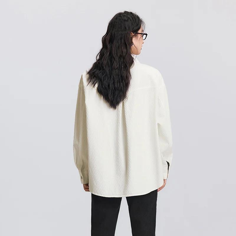 Semir chemise à manches longues femmes mi-longue motif diamant coton 2025 nouveau printemps haut sur