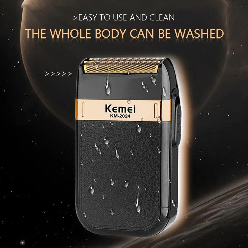 Kemei KM-2024 Machine à raser professionnelle pour hommes chargeur USB rasoir électrique tondeuse à 