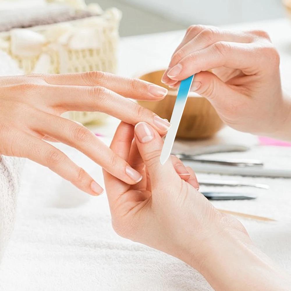 Lime à ongles en verre cristal pour manucure, tampon à ongles, accessoires pour ongles, outils de ma