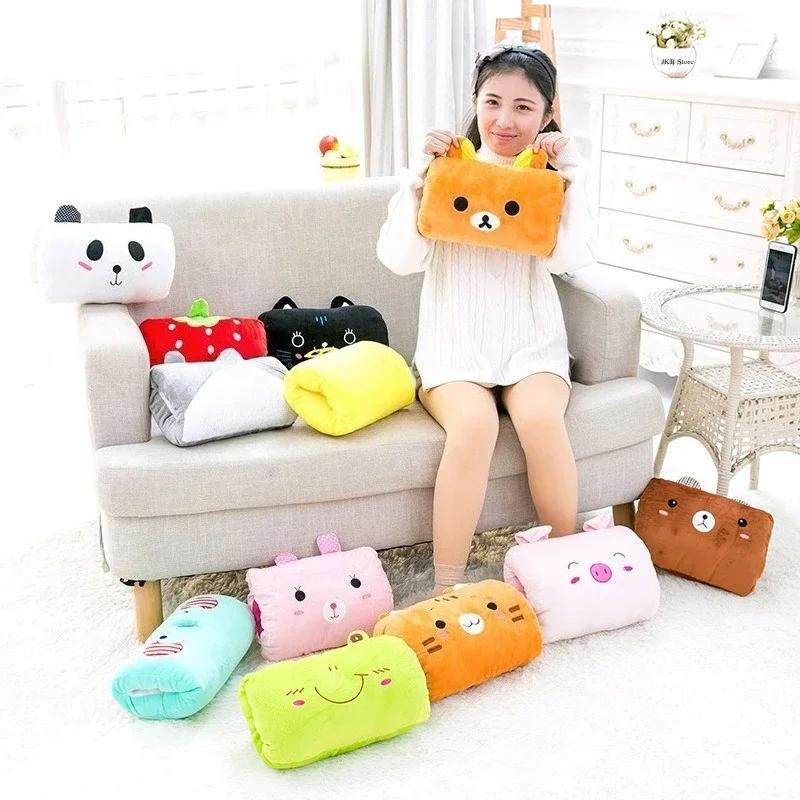 Oreiller chauffant créatif pour les mains, coussin de sieste, jouets en peluche, essentiels de voyag