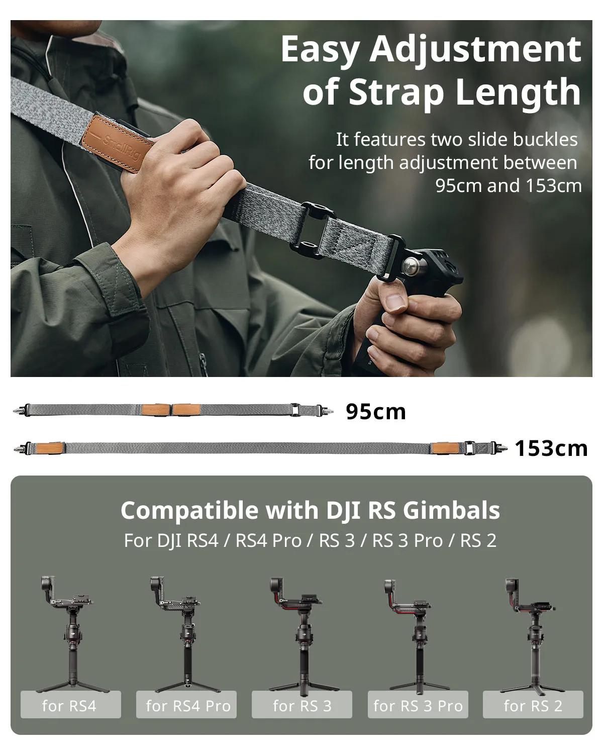 SmallRig – sangle d'épaule réduisant le poids, pour DJI RS 3 / RS 3 Pro / RS 4 /RS 4 Pro, fixation e