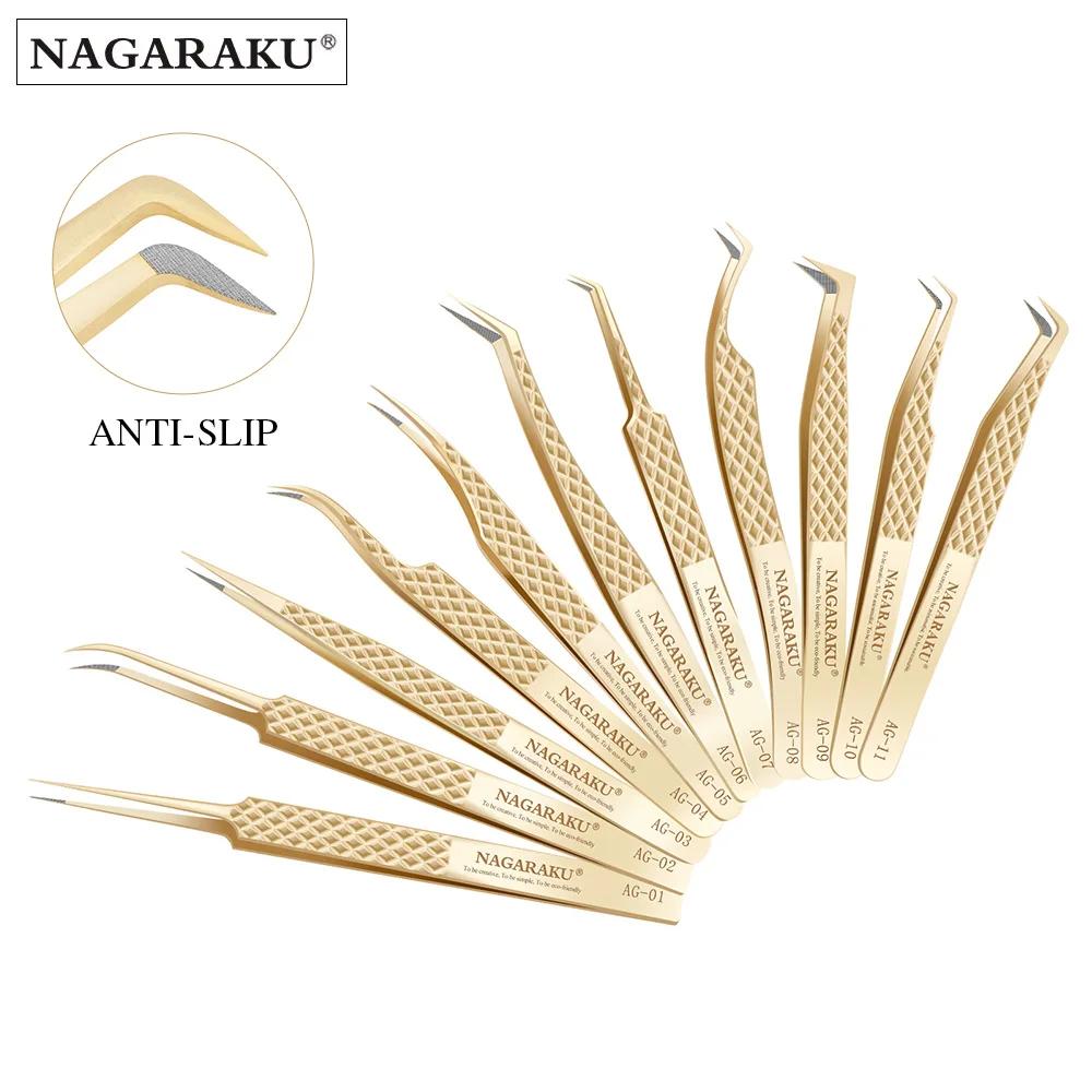 NAGARAKU pince à épiler à pointe de fibres de précision pour Extensions de cils pince à épiler profe