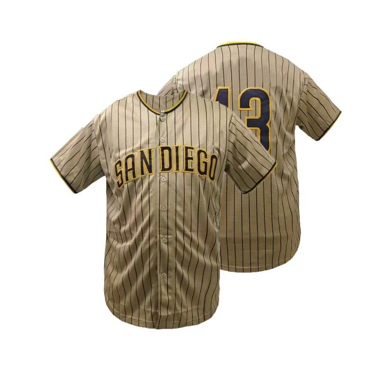 Maillot de baseball brodé pour hommes, vêtements de sport confortables, chemise de baseball cousue p