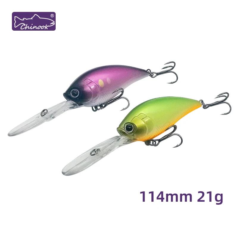 Chinook leurre à manivelle peu profond 114MM 21G appât dur plongeur hochet pour la pêche au mal de b