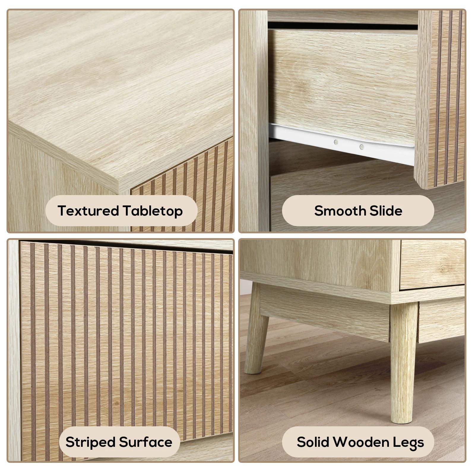 VOWNER 3-Commode de ferme, commode de rangement en bois, commodes de Cisco modernes à larges portes,