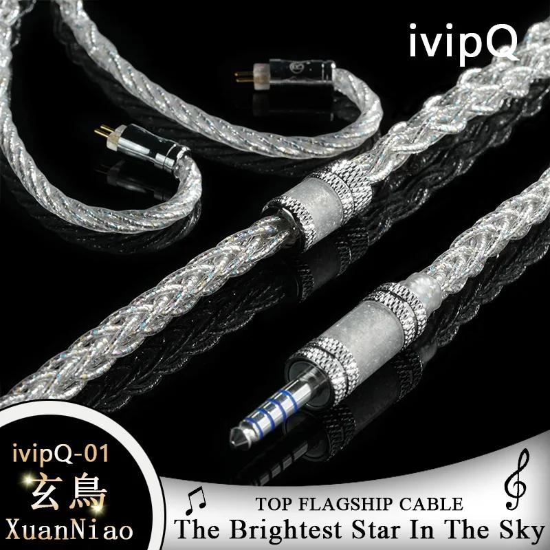 Câble de mise à niveau pour écouteurs haut de gamme ivipQ-01 DIY, conducteur multi-éléments avec 3.5