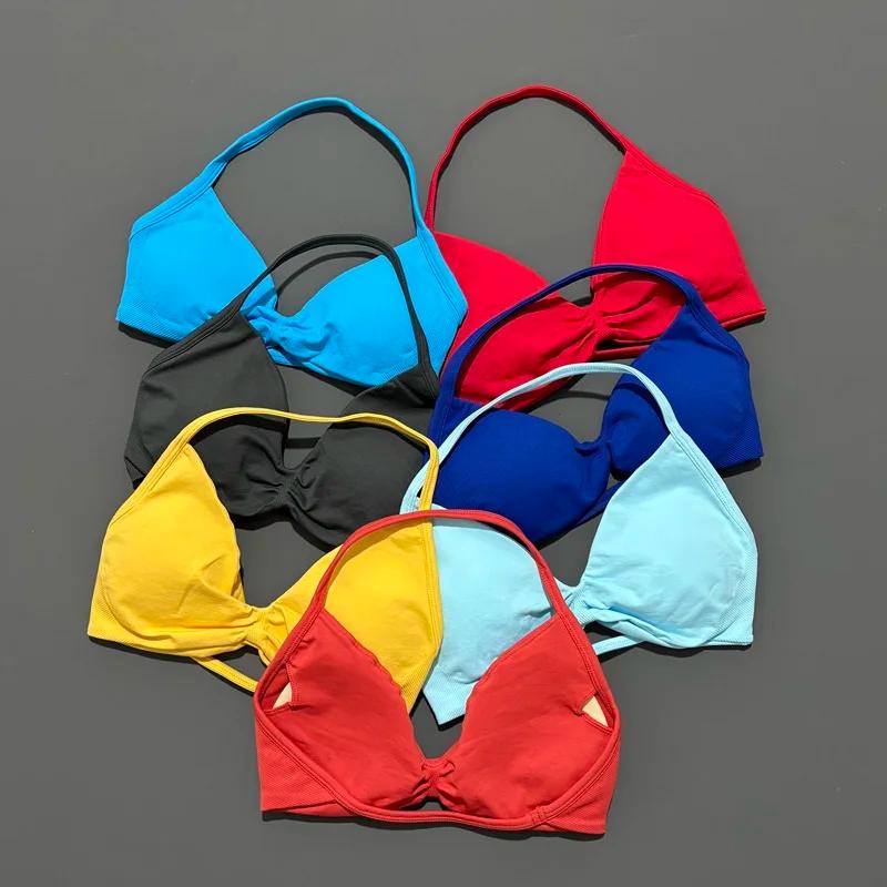 Histello sport soutien-gorge à bretelles femmes Yoga débardeur soutien-gorge sans couture haut souti