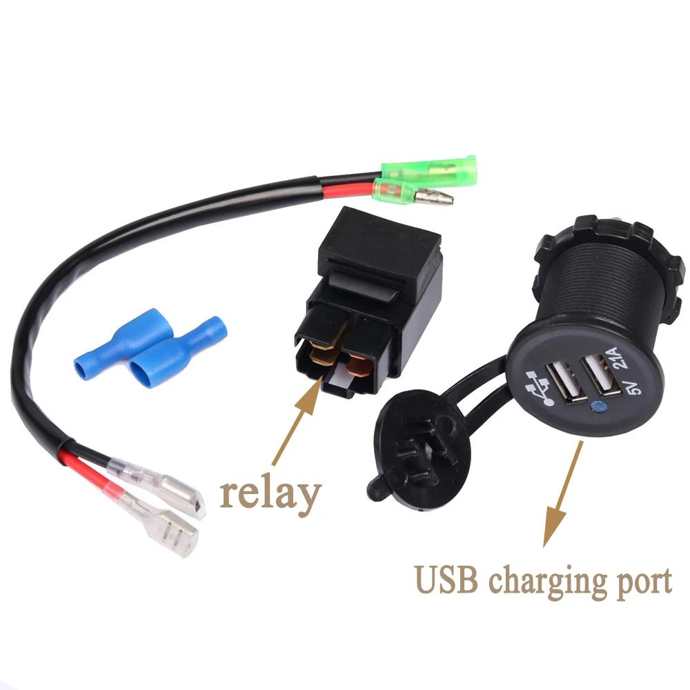 Caméra de moto téléphone portable USB chargeur rapide avec relais pour Kawasaki Ninja 400 650 Versys