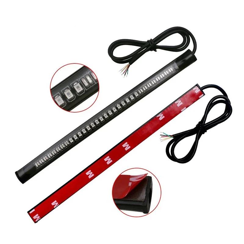 Flexible 48 LED moto barre lumineuse bande queue clignotant queue frein arrière arrêt ampoule lampe 