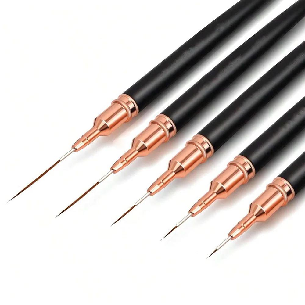 5/10 pièces rose/noir Nail Art Liner/pinceaux de peinture outil de dessin de ligne Ultra-mince 4/8/1
