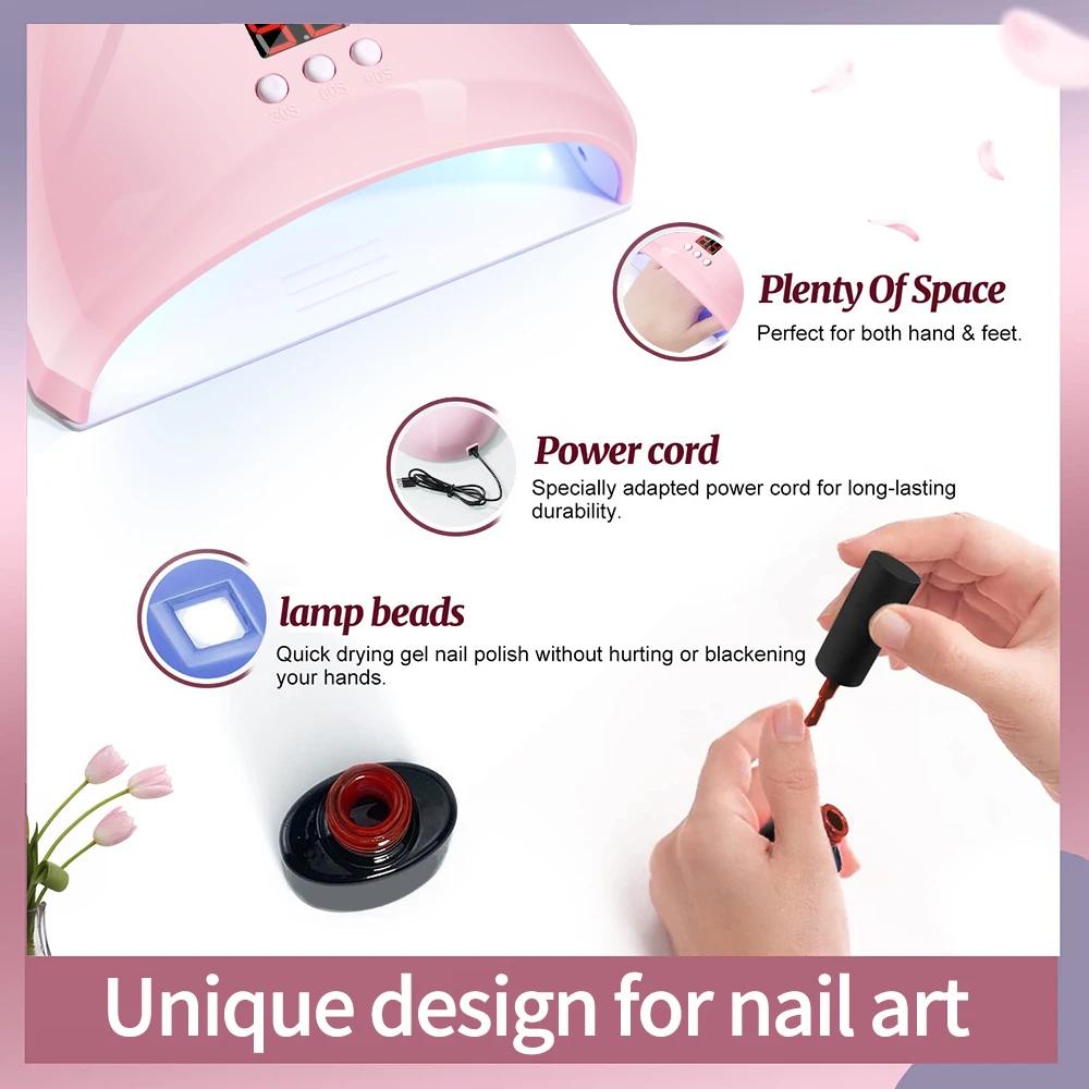 Machine de photothérapie des ongles USB lampe à ongles 12 LED UV polymérisation de la lumière 36W ve
