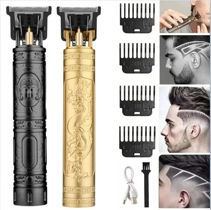 Tondeuse à cheveux électrique sans fil, portable, vintage, machine à couper les cheveux, chargement 