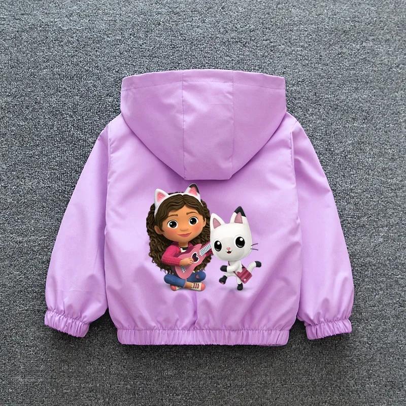 Veste à capuche Gabby's Dollhouse pour filles, collection Printemps 2026, manteau décontracté à ferm