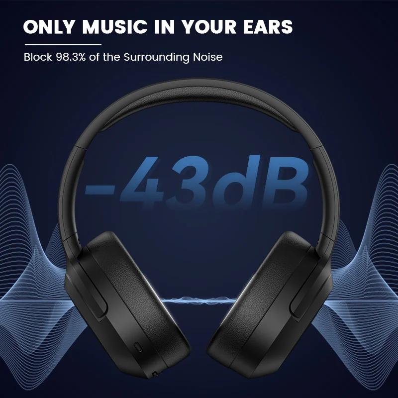 Edifier-Casque antibruit sans fil Hi-Res, casque Bluetooth léger, W820NB Plus, 43dB ANC, codec Sat A
