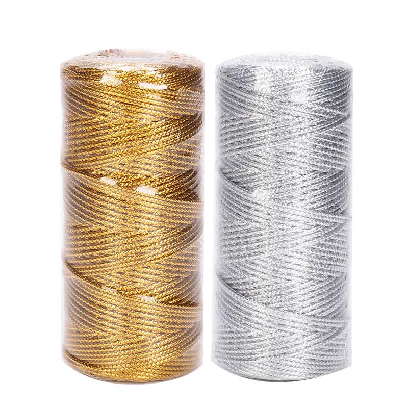 1.5mm 100m corde or argent cordon cadeau emballage chaîne pour la fabrication de bijoux lanière fil 