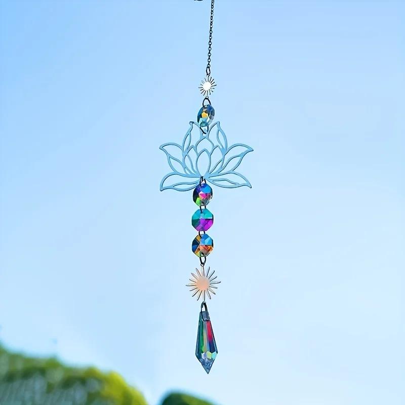 Attrape-soleil en cristal Élen métal Lotusand, breloque, fait à la main, adapté au vent de la maison