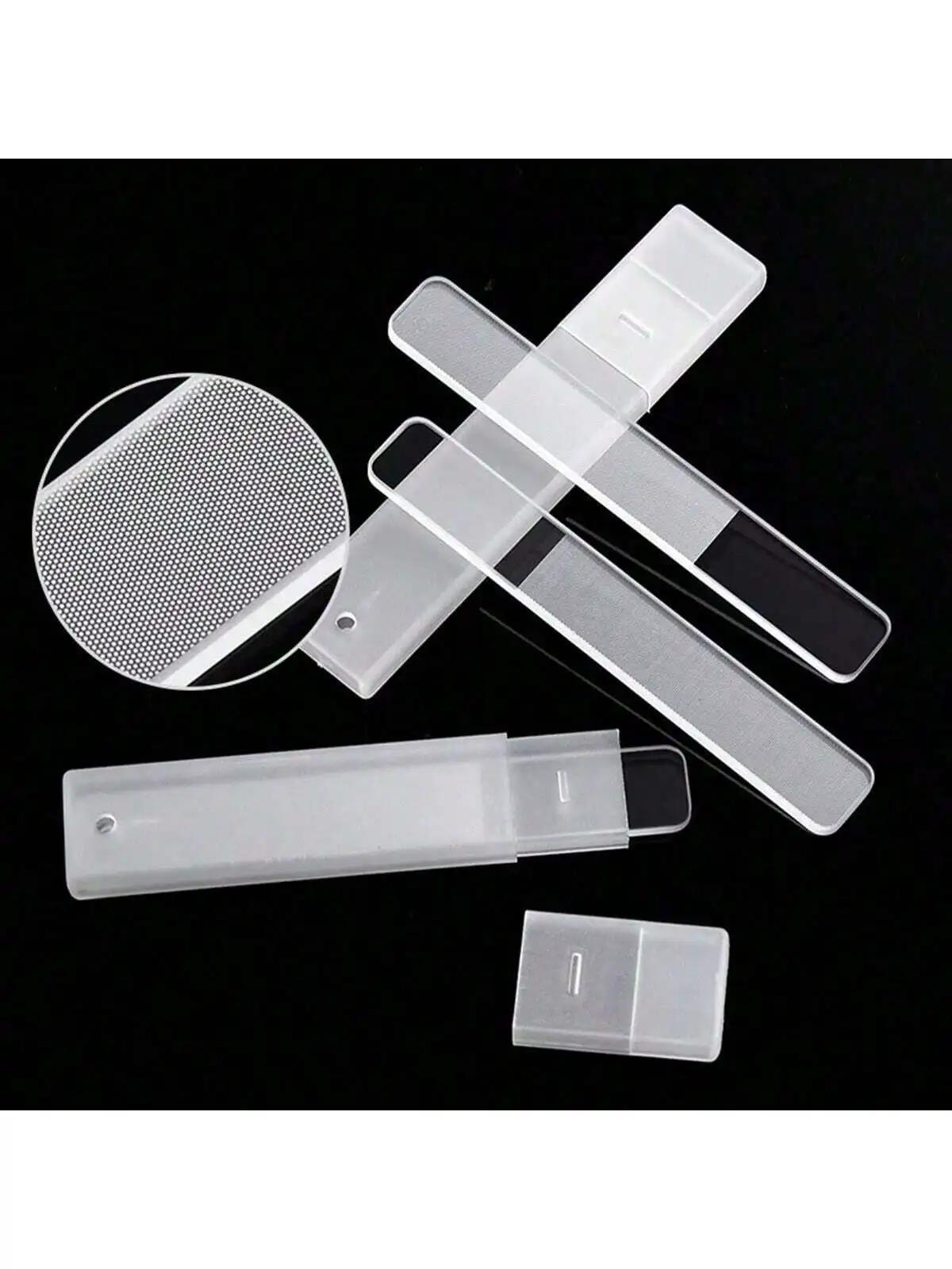 Limes à ongles en verre Nano, 3 pièces, ponçage professionnel, polissage, lime à ongles transparente