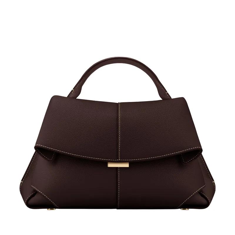 Nouveau sac à main en cuir véritable pour femmes, sac fourre-tout de luxe en cuir de vachette, sac à