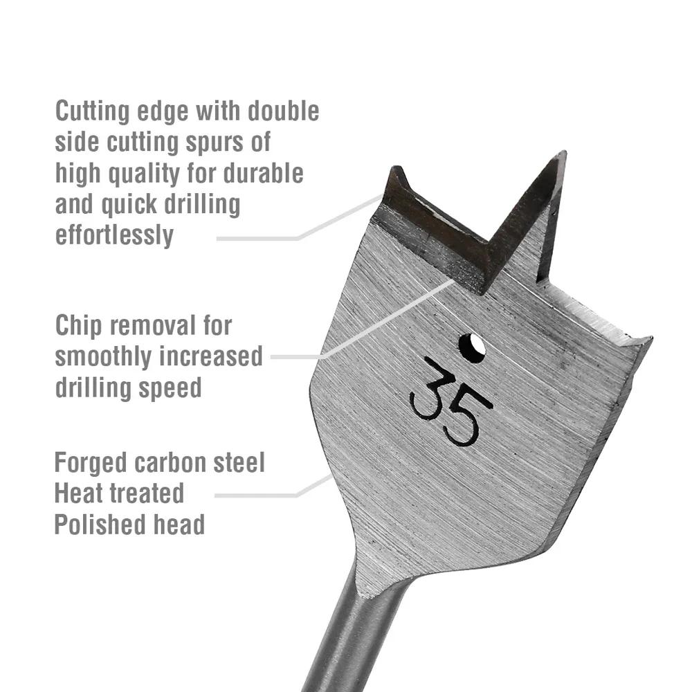 1 pièces 10-55mm ensembles d'outils pour le travail du bois durables perceuse plate longue en acier 