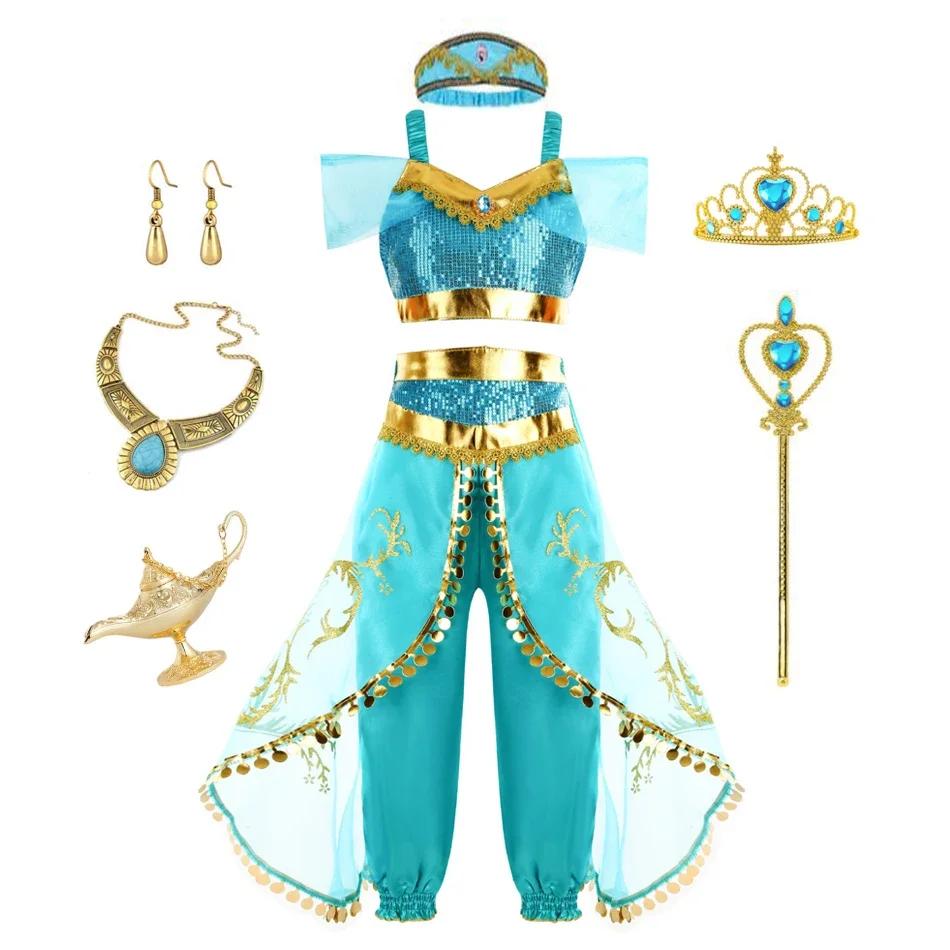 Robe de princesse de fête d'Halloween, Costume de jasmin pour enfants