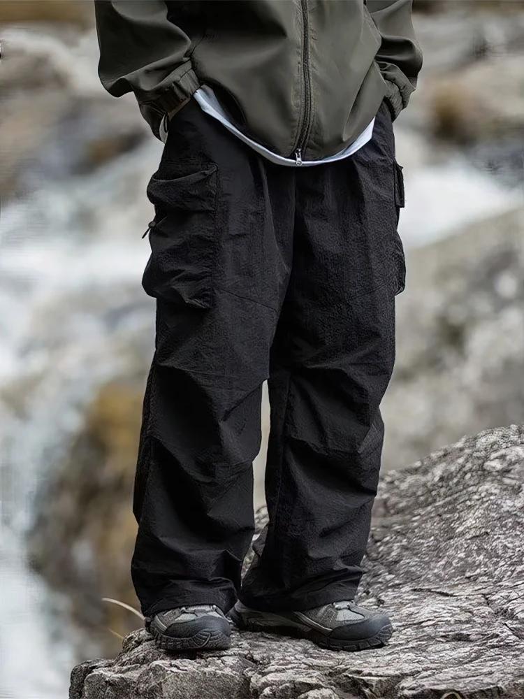 Pantalon cargo ample pour homme, printemps-été, imperméable, décontracté, sport, jogging, parachute,