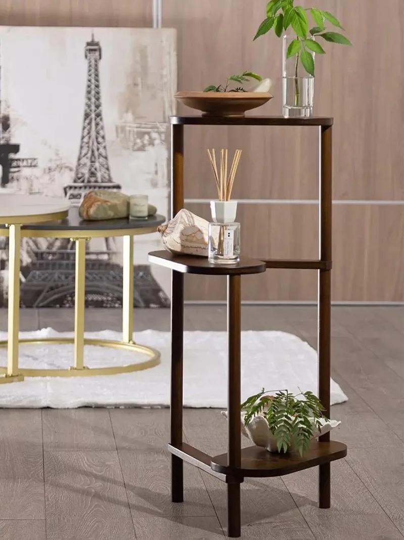 Support de plantes d'angle haut en bambou à 3 niveaux, support de jardinière, support de Pot de fleu