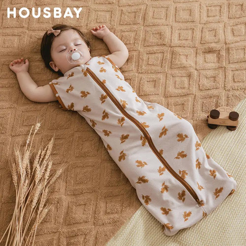 Sac de couchage pour bébé, nouveau-né, sans manches, été, fin, 100% coton, doux, 2 voies, fermeture 