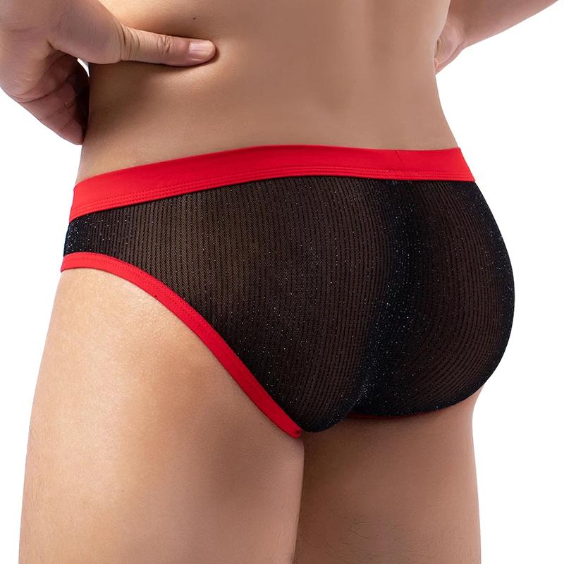 Sous-vêtements Sexy pour hommes, slips Ultra fins, grande pochette, taille basse, culottes Hombre, c