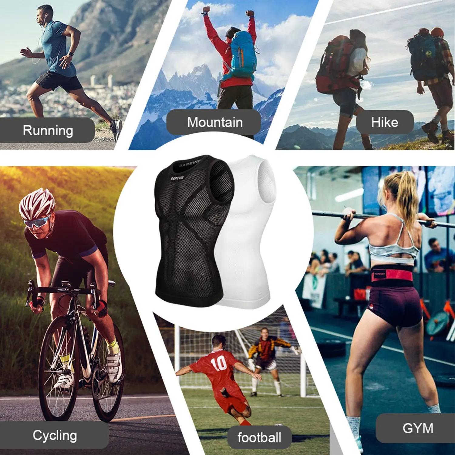 DAREVIE Cyclisme Première Couche Homme Compression Sans Couture Femmes Vélo Cyclisme Sports Intérieu