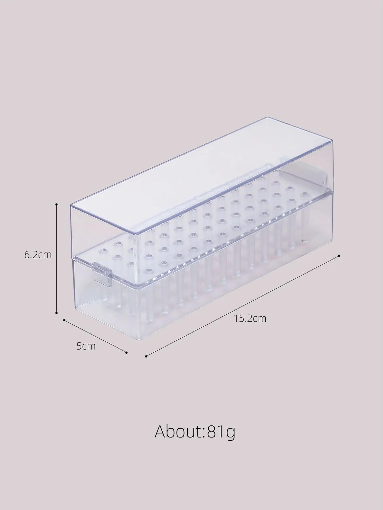 Boîte de rangement transparente pour forets à ongles, 48 trous, boîte transparente vide, présentoir 